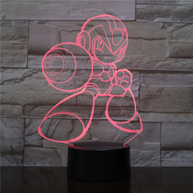 Rockman Figure USB 3D LED Night Light Multicolor RGB decorative light Boys Child Kids Baby Gifts Game Megaman Table Lamp Bedside