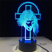 Shepherd Psalm Jesus Christ Cross Usb 3d Led Night Light Gifts Desk Crucifix Table Lamp Bedroom The Lord Is My Shepherd AW-2624