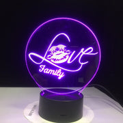 Love Family Shape 3D LED Lamp Night Light Baby Romantic Atmosphere Home Decor Gadget Colors Nightlights Dropshipping