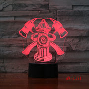 Novelty 3D Fireman Table Lamp LED USB Touch Button 7 Color Changing Fire Fighter Night Light Bedside Decor Light Gifts AW-1171