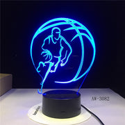 3D Basketball Sport Home Decoration LED illusion Touch 7 Color Change Lamp Bedroom Night Light Best Child Boys Man Gift AW-3082