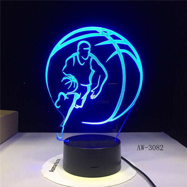3D Basketball Sport Home Decoration LED illusion Touch 7 Color Change Lamp Bedroom Night Light Best Child Boys Man Gift AW-3082