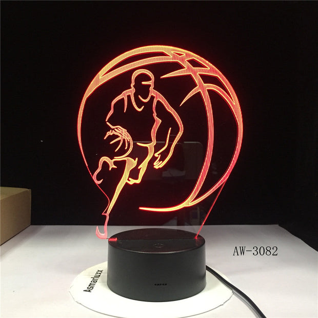 3D Basketball Sport Home Decoration LED illusion Touch 7 Color Change Lamp Bedroom Night Light Best Child Boys Man Gift AW-3082
