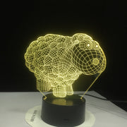 Cute Sheep Cartoon 7 Colors Changing 3D Visual NightLight Acrylic Table Lamp Led Cartoon Lighting Fixture Kids Gifts Home Decor