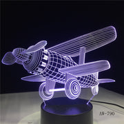 Glider Plane 3D LED Lamp 7 Color Change Touch Switch Small Night Light Atmosphere Lamp Bedroom Light For New Year Gift AW-790