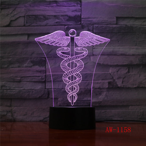 New King cane 3d Small Night Light Remote Touch Colorful Gifts 3d Small Kids Lamp Luminaria De Mesa 3d Light Fixtures AW-1158