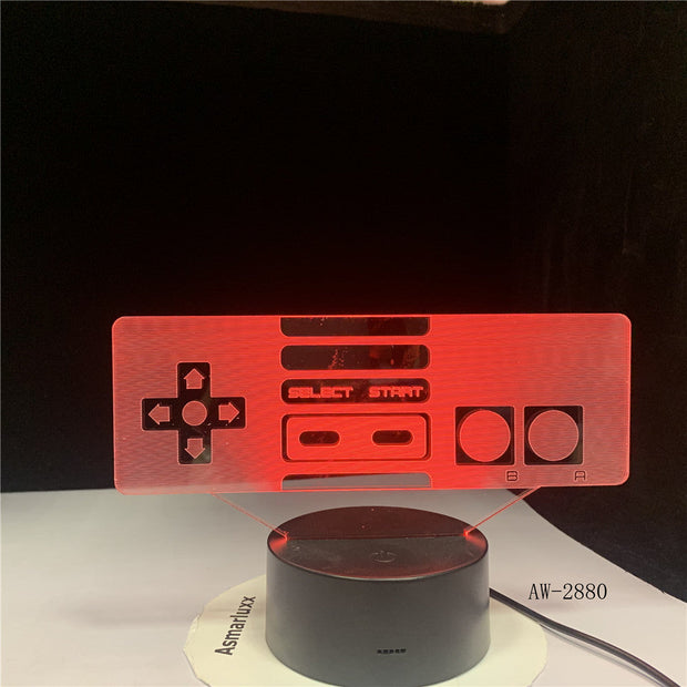 3D Led USB Game Switch Figure Table Lamp 7 Colors Visual Light Fixture Creative Kids Gifts Bedroom Decor NightLight AW-2880