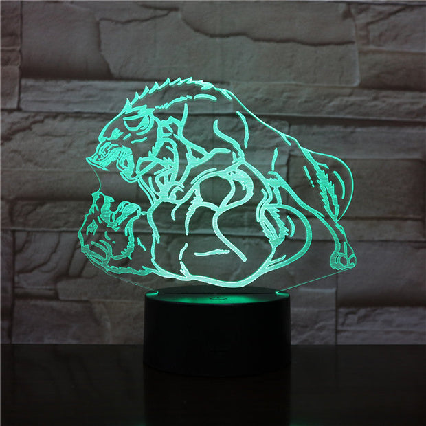 Wolf 3D LED Night Lamp Romantic Bedroom Table Lamp Valentines Gifts for Lovers Couples Boys Kids Sleeping Light Dropship 2306