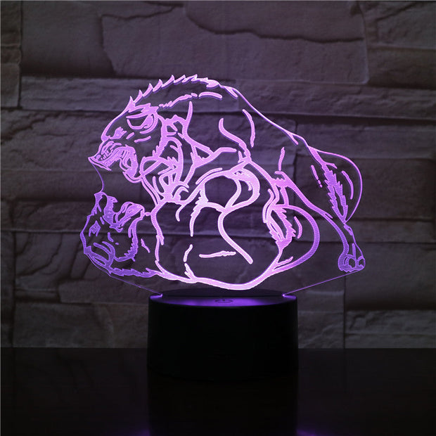 Wolf 3D LED Night Lamp Romantic Bedroom Table Lamp Valentines Gifts for Lovers Couples Boys Kids Sleeping Light Dropship 2306