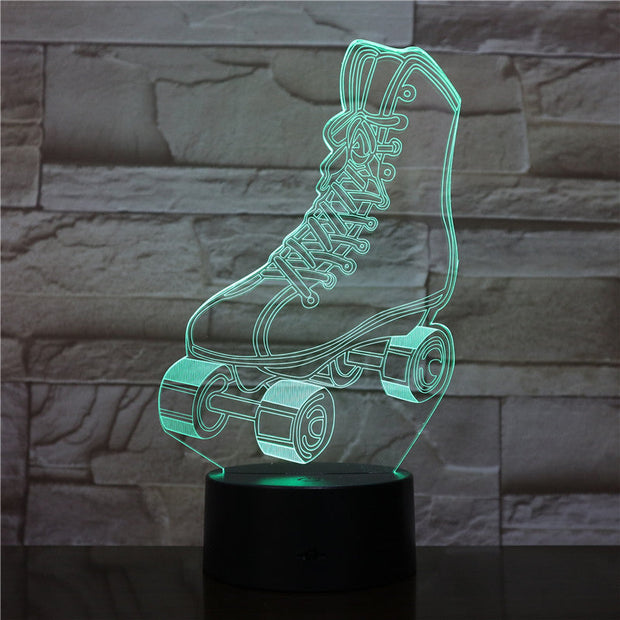 Roller Skates Multi colors 3D RGBW Novelty Lava LED Night Light Table Lamp USB for Child Gift Home Decor Dropshipping