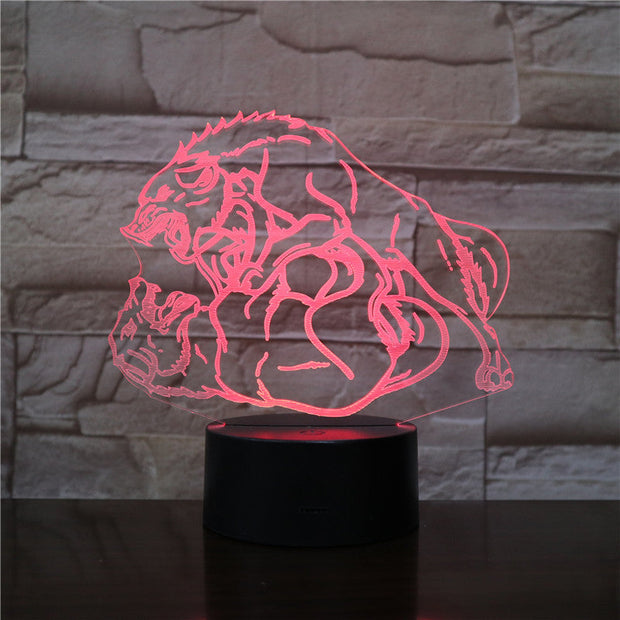 Wolf 3D LED Night Lamp Romantic Bedroom Table Lamp Valentines Gifts for Lovers Couples Boys Kids Sleeping Light Dropship 2306