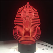 Egypt Sphinx Pharaoh Bulb 3D RGB LED Night Light Multicolor Creative 7 Color Change USB Desk Lamp Kids Gift Home Decor AW-631