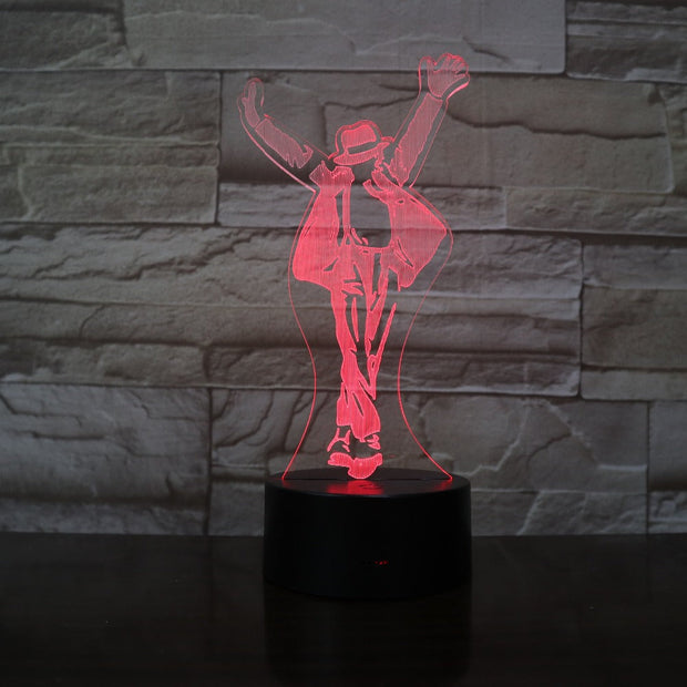 Michael Star Figure 3D Led Night Light 7 Colors Home Offfice Decorative Lamp Bedroom Table Lamp Michael Fan's Best Gift