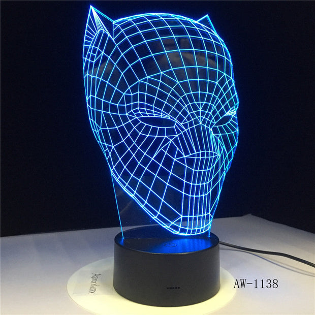 Black Panther Modelling Nightlight Usb Touch Luminous Super Hero Desk Lamp Kid Bedroom Sleep Lighting Fixture Home Decor AW-1138