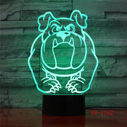 3D Visual Illusion Lamp Bulldog Poodle Jack Russell Terrier Rottweiler Dobermann LED Kids Night Light Dog Desk Light LampAW-1162