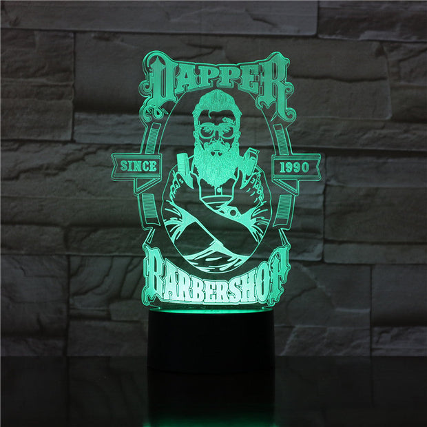 Barber Shop 3D LED Night Lamp Table Lamp Valentines Gifts for Boys Kids Sleeping Light Factory Direct Sales 3D-2291
