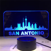 San Antonio 3D Illusion Led Lamp Dinosaur 7 Color Led Bulb Night Light Touch Sleeping Nightlight Table Lamp Boys Gifts AW-3153