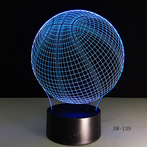 3D Basketball Sport Home Decoration LED illusion Touch Usb 7 Color Change Lamp Bedroom Night Light Child Boys Man Gift AW-139
