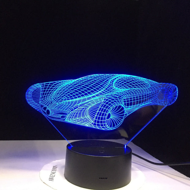 Modern 3D Car LED Night Light RGB 7 Colors Change USB Touch Bedroom Table Lamp Home Party Decor Boy Kids Gift for Children's Day