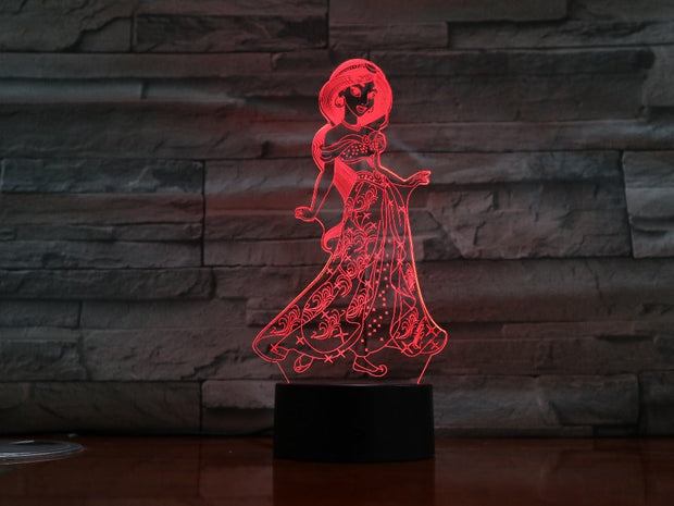 Princess Jasminess 3d Night Light Led Girl Daughter Birthday Gift Room Decor Light Touch Sensor Table Night Lamp Dropshipping