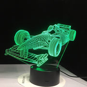 Racing Car F1 USB LED Table Lamp Super Car 3D Night Light 3D Illusion Lamp Children Kids Bedroom Decor sitting room lights