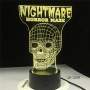 Religious Nightmare Skeleton Skull 3D Hologram Cross Illusion Vision Table Lamp 7 Color Touch Remote Nightlight Gifts AW-3209