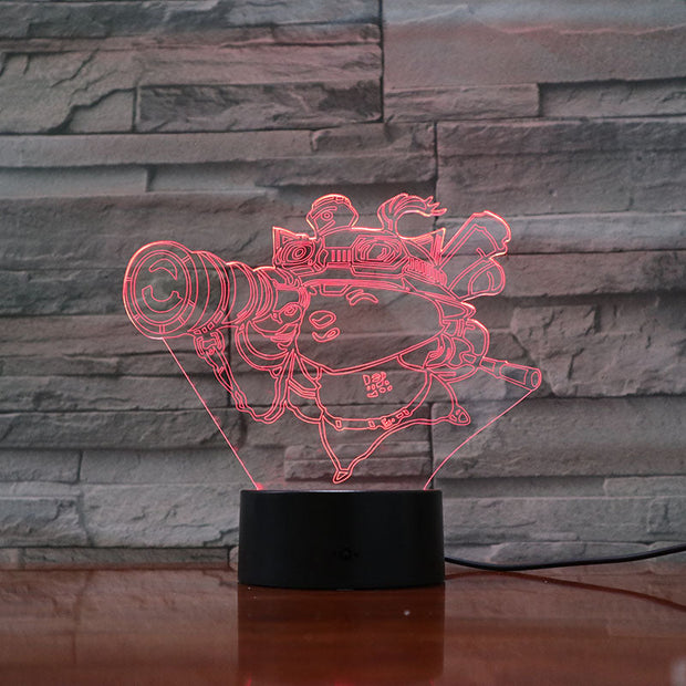 League of Legends LoL Heros 3D LED Night Light Touch Sensor 7 Colors Changing Child Kid Baby Kit Nightlight Bedroom Table Lamp