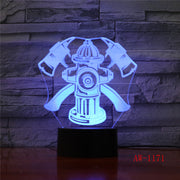 Novelty 3D Fireman Table Lamp LED USB Touch Button 7 Color Changing Fire Fighter Night Light Bedside Decor Light Gifts AW-1171
