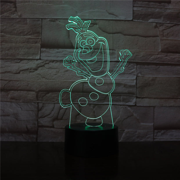 3D Night Light Snowman Olaf Nightlight for Kids Bedroom Decor Battery Operated Atmosphere Pretty Baby Led Night Lamp