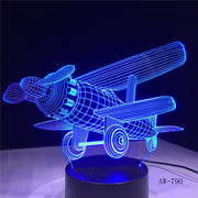 Glider Plane 3D LED Lamp 7 Color Change Touch Switch Small Night Light Atmosphere Lamp Bedroom Light For New Year Gift AW-790
