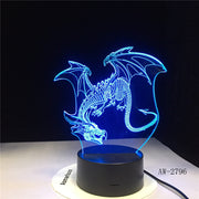 Cut Flying Dragon 3D Night Light 7 Colors Change LED Table Xmas Gift Ancient Dragon Art Home Decor Lamp Dropshipping AW-2796