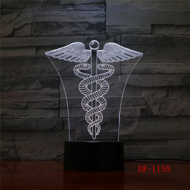 New King cane 3d Small Night Light Remote Touch Colorful Gifts 3d Small Kids Lamp Luminaria De Mesa 3d Light Fixtures AW-1158