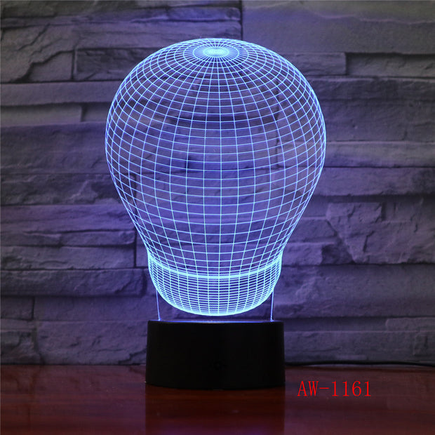 3D 7 Colors Abstract Ball Stereo Vision Acrylic USB Night light Kid's Room Bedside Desk Touch LED Lamp Dropshipping AW-1161