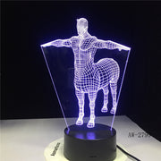 7 Colors Change Gradient Fashion Human Horse Led Nightlights 3D LED Desk Table Lamp Lamps Home Bedroom Party Decoration AW-2799