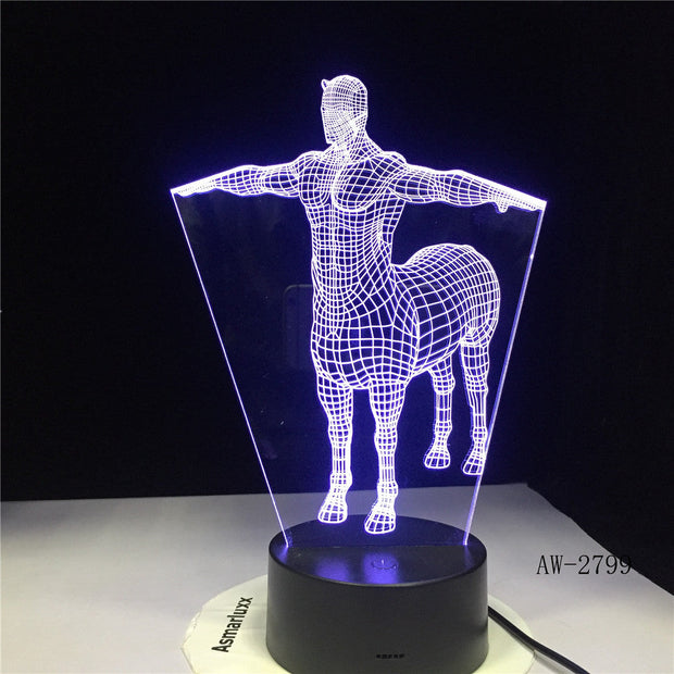 7 Colors Change Gradient Fashion Human Horse Led Nightlights 3D LED Desk Table Lamp Lamps Home Bedroom Party Decoration AW-2799