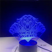 Wests Tiger Team 3D LED RGB Night Light 7 Colors Change USB Desk Lamp Kids Sports Gift Home Decor Lava Lamp Dropshipping AW-2607