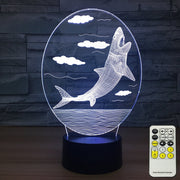 3D LED Night Lights Whale 7 Colors Change Touch Switch Hologram Atmosphere Novelty Lamp for Home Decoration Visual Illusion Gift