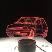 GT Turbo Touch USB Indoor Lighting Car Shape Small Night Light Novelty led 3D Visual Night Light 7 Colors Desk Lamp AW-2927