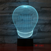 3D 7 Colors Abstract Ball Stereo Vision Acrylic USB Night light Kid's Room Bedside Desk Touch LED Lamp Dropshipping AW-1161