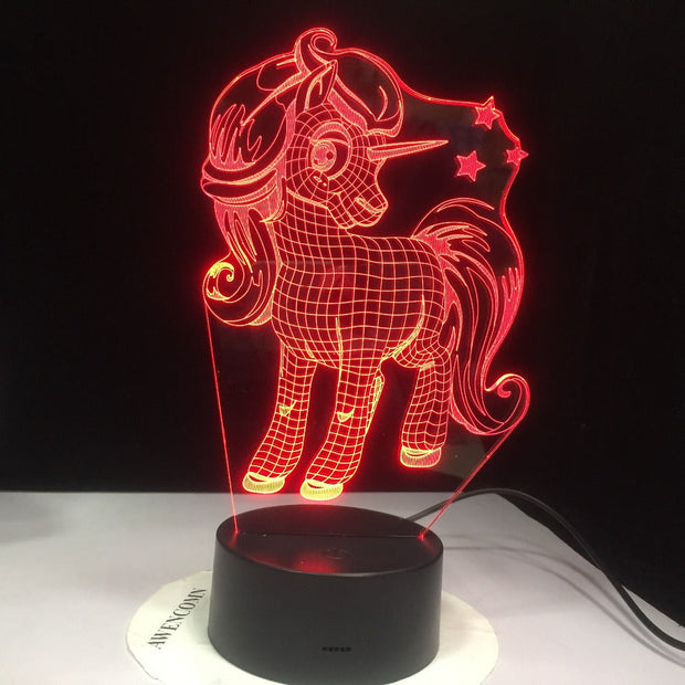 Unicorn 3D LED Night Light Desk Lamp Romantic Gift 7 Colors Change Room Decor Holiday Girlfriend Kids Toy Dropshipping