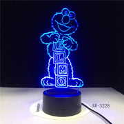 Sesame Street Elmo BIG BIRD GROUCH Table Lamp Color Change Lampen Child NightLight USB Flexible lampe Luminaria Lamparas AW-3228