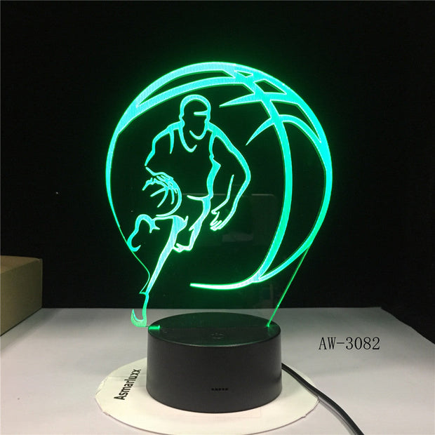 3D Basketball Sport Home Decoration LED illusion Touch 7 Color Change Lamp Bedroom Night Light Best Child Boys Man Gift AW-3082
