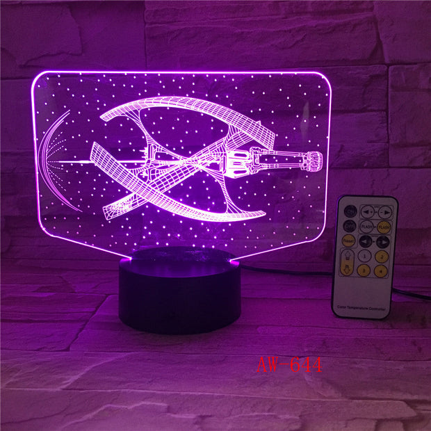 7 Colorful Changeable Mood LED Lamp 3D Led Spaceship Earth Space Desk Lighting Bedroom Bedside Decor Night Light Gifts AW-644