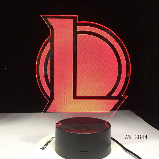 L Team 3D Lamp Night light Baby 7 Color Change Acrylic Remote Touch Switch Toilet lamp USB Energy Saving Desk lamp AW-2844