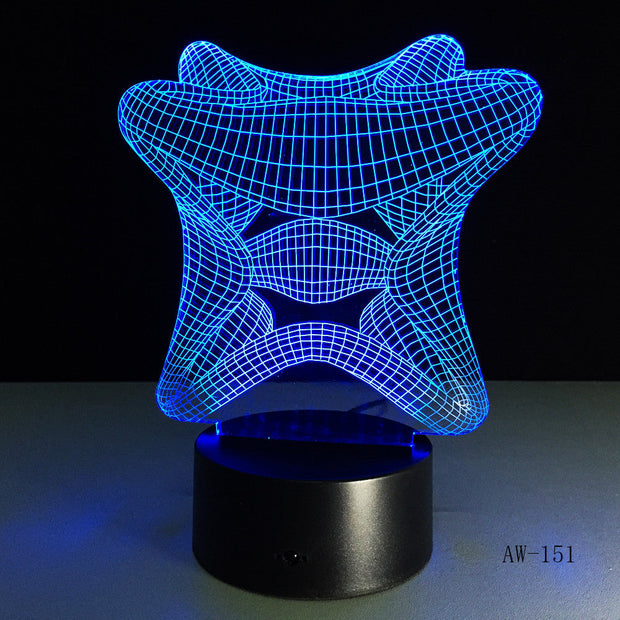 Novelty Smiley Emoticon Lamp 3D Version Abstract Nightlight Color Lamp Round Smile Bedroom Lamp Kids Birthday Gift AW-151