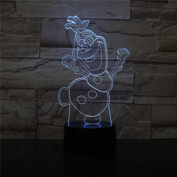 3D Night Light Snowman Olaf Nightlight for Kids Bedroom Decor Battery Operated Atmosphere Pretty Baby Led Night Lamp