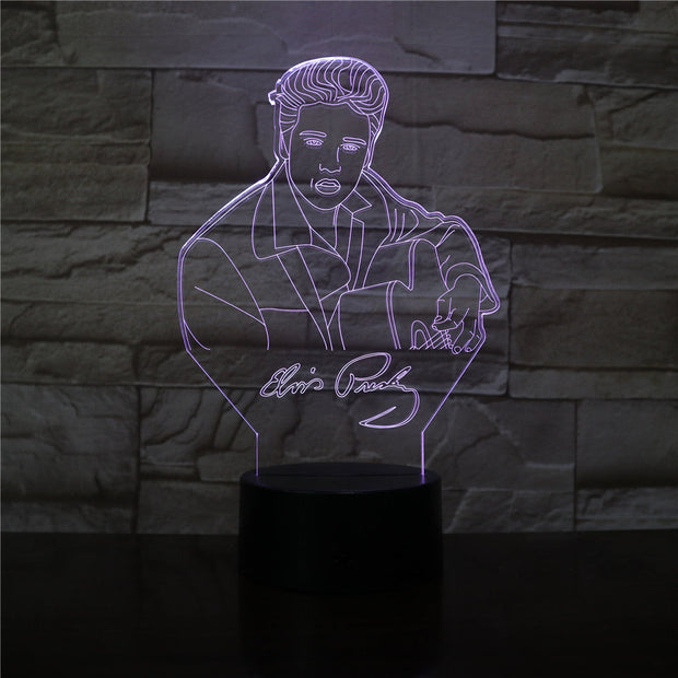 Elvis Aaron Presley 3D LED Night Light Touch Remote Sensor 7 Colors Changing Kids Gift The King Singer Table Lamp Bedroom Decor