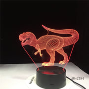 New 3D Illusion Led Lamp Dinosaur 7 Color Led Bulb Decoration Animal Night Light Nightlight Table Lamp Boys Gifts AW-2784
