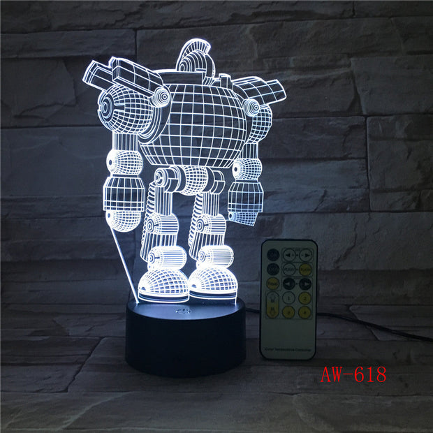 7 Colors Light Night light 3D LED Mix Robert Lamp for Children Baby Sleep Light Boy Gift Cartoon Kid Base Light Dropship AW-618