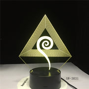Abstract Wind Symbol 7 Colors 3D Lamp LED NightLight light Acrylic lamp Atmosphere Novelty indoor Lighting DropShipping AW-3031